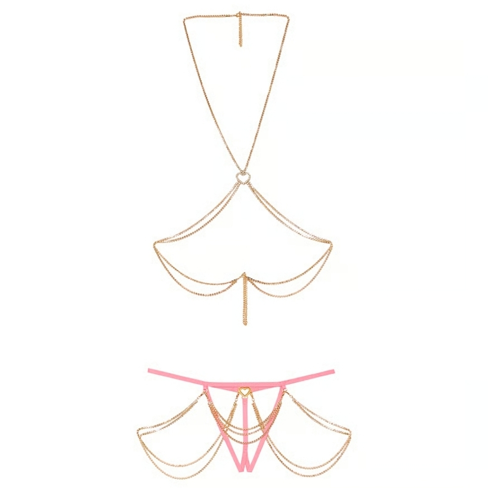 Victoria's Secret Pink and Gold Intimate Set